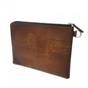 BERLUTI Nino GM Brown clutch bag 800000135428000